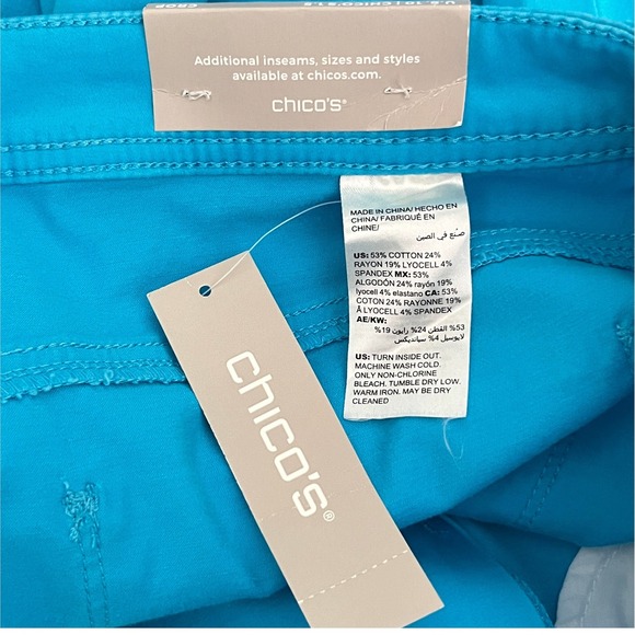 Chico's 2-Piece Set Turquoise Slim Crop Pants & Tank Top NWT - Picture 16 of 16